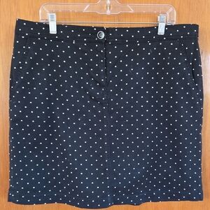 Karen Scott Black Skorts with White Polka Dots